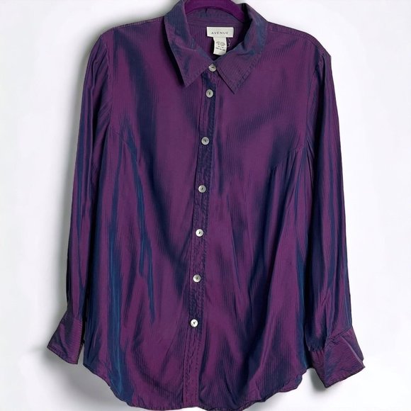 Avenue Shirts Vintage Avenue Mens Iridescent Purple Button Up Shirt